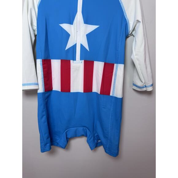 Cuddle Club CAPTAIN AMERICA SUNSUIT One Piece Rashguard Swimsuit Size 4T - Picture 5 of 6